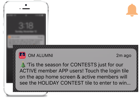 Example of a notification from a MobileUp client