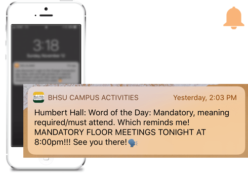 Example of a notification from a MobileUp client