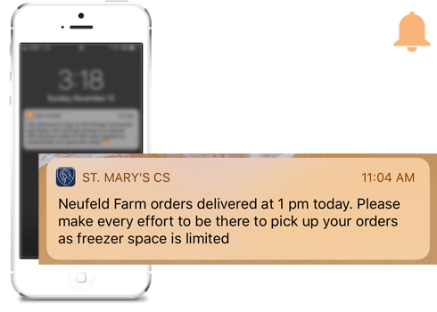 Example of a notification from a MobileUp client