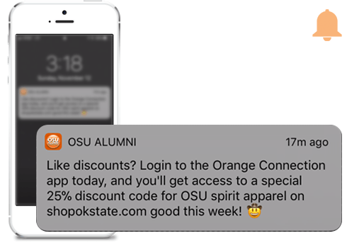 Example of a notification from a MobileUp client