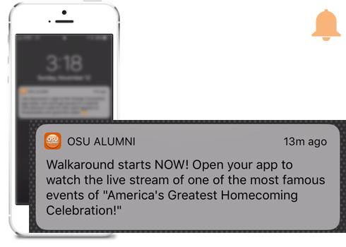 Example of a notification from a MobileUp client