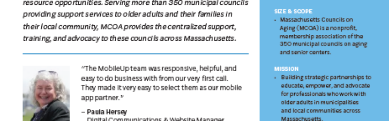 The Massachusetts Council on Aging found a best-in-market, technology-efficient mobile solution partner in MobileUp